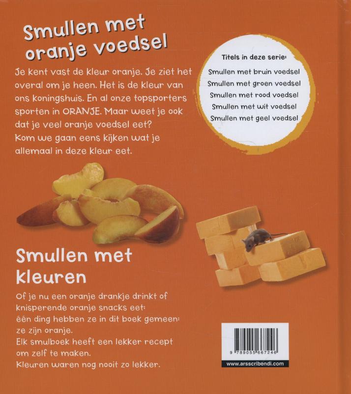 Achterkant van Smullen met oranje voedsel
