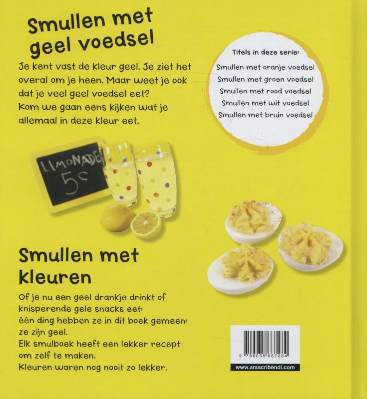 Achterkant van Smullen met geel voedsel