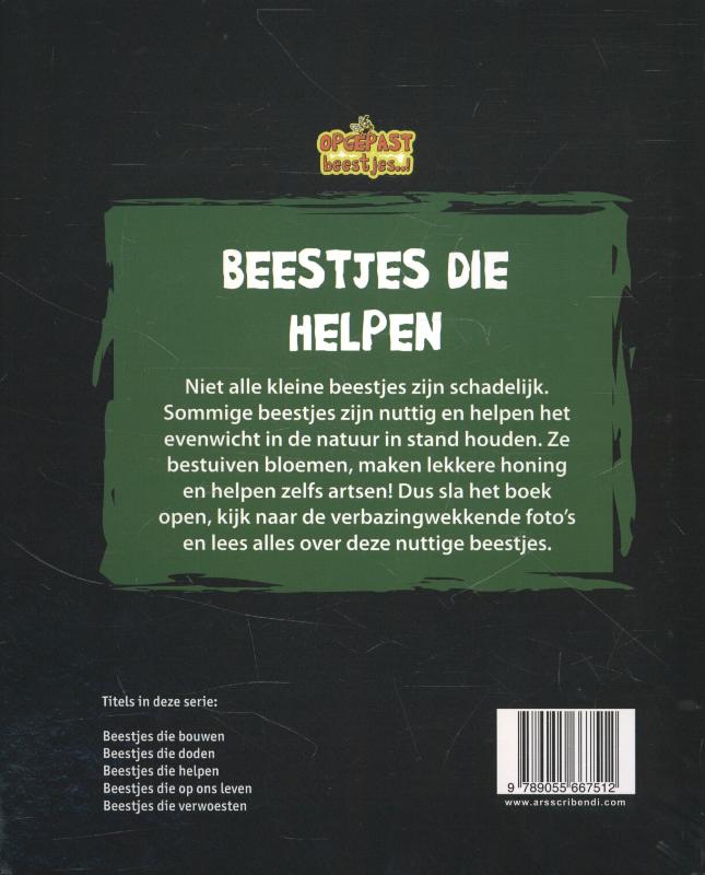 Achterkant van Beestjes die helpen