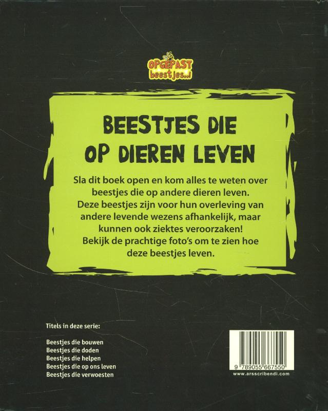 Achterkant van Beestjes die op dieren leven