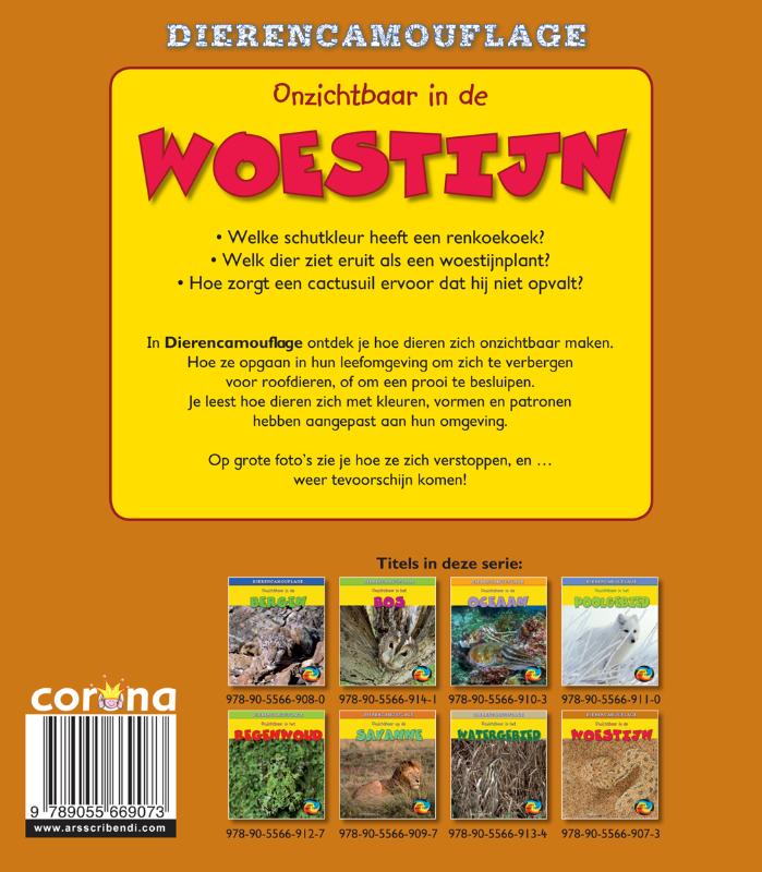 Achterkant van Onzichtbaar in de woestijn