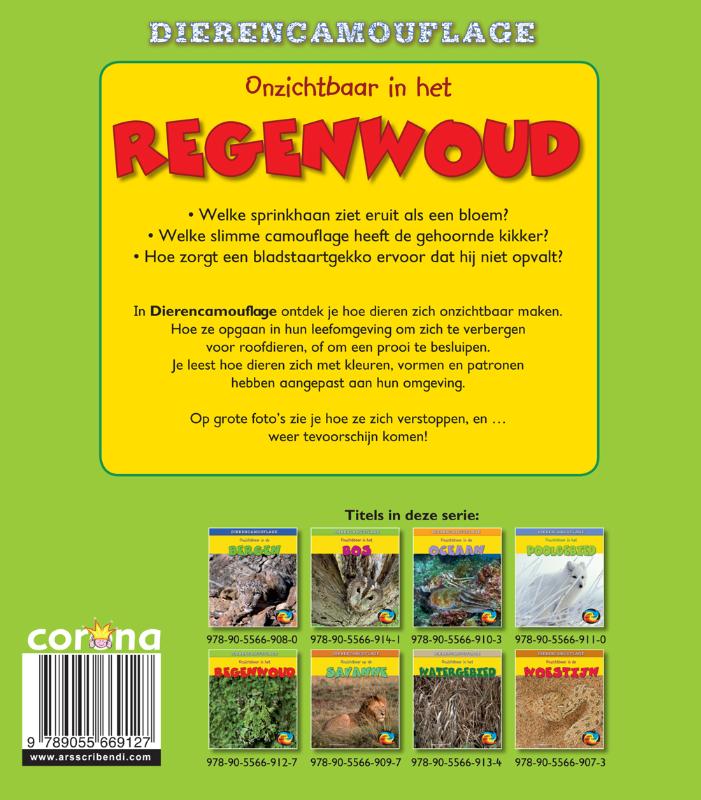 Achterkant van Onzichtbaar in het regenwoud
