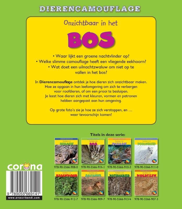 Achterkant van Onzichtbaar in het bos