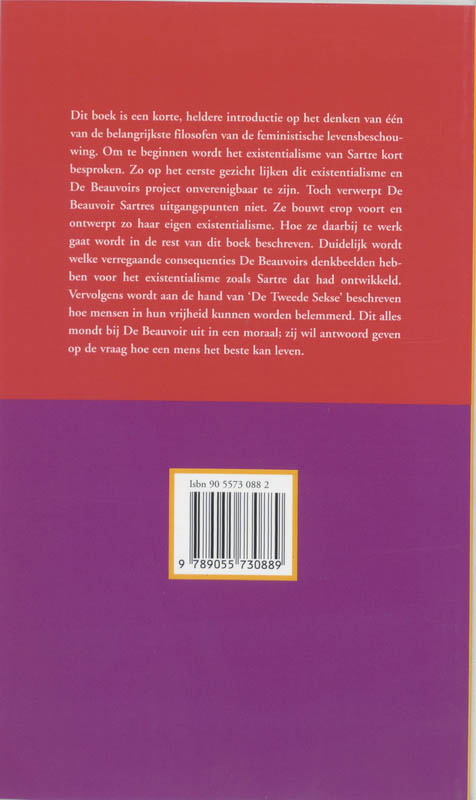 Achterkant van Simone de Beauvoir