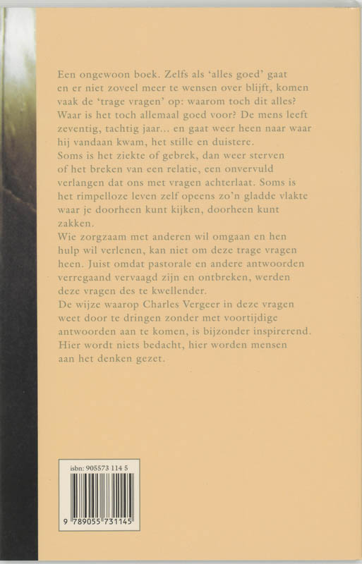 Achterkant van Vragen naar zin