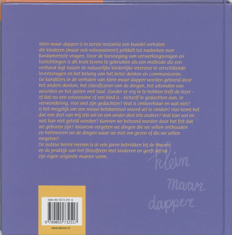 Achterkant van Klein maar dapper
