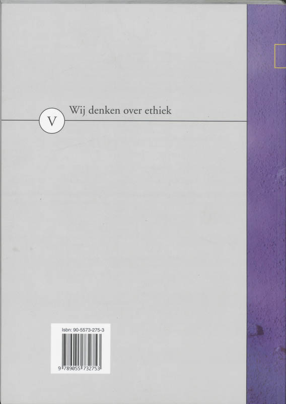 Achterkant van Wij denken over ethiek