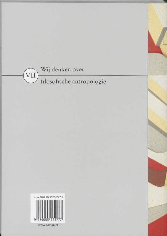 Achterkant van Wij denken over filosofische antropologie