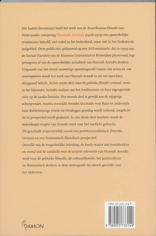 Achterkant van Hannah Arendt
