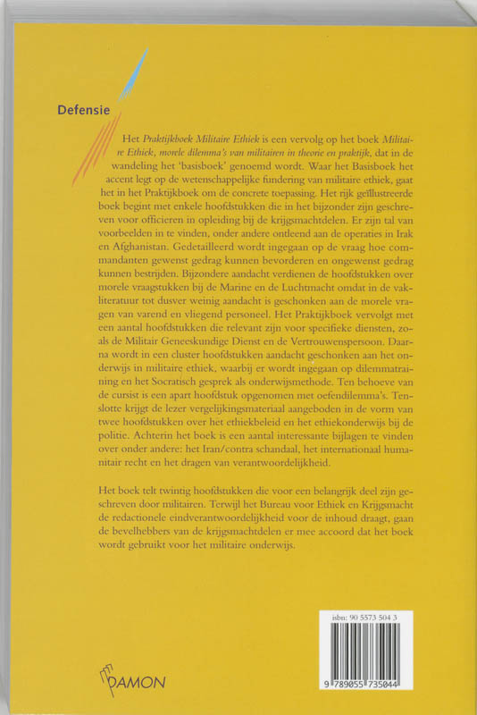 Achterkant van Praktijkboek Militaire Ethiek
