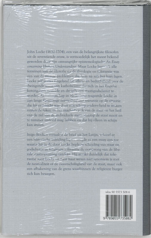 Achterkant van Brief over tolerantie