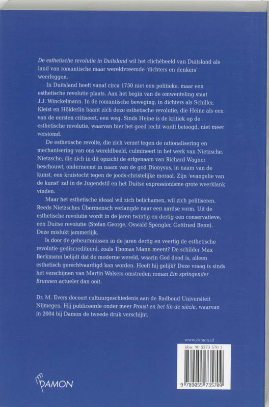 Achterkant van De esthetische revolutie in Duitsland