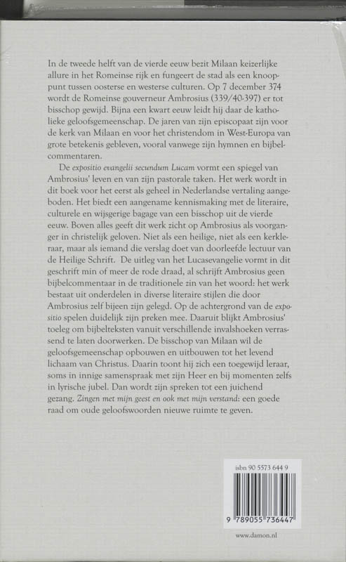 Achterkant van Zingen met mijn geest en ook met mijn verstand
