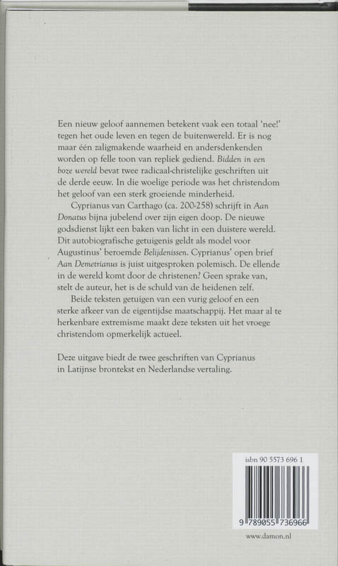 Achterkant van Cyprianus: Bidden in een boze wereld