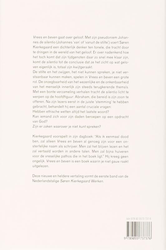 Achterkant van Vrees en beven