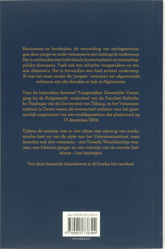 Achterkant van Herinneren en herdenken