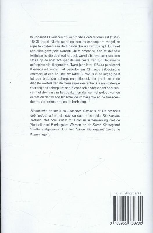 Achterkant van Filosofische kruimels