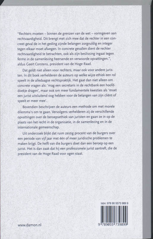 Achterkant van Ethiek in de rechtspraktijk