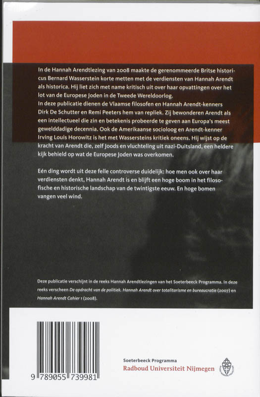 Achterkant van Hannah Arendt en de geschiedschrijving