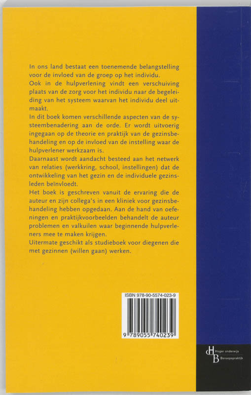 Achterkant van Inleiding in de gezinsbehandeling