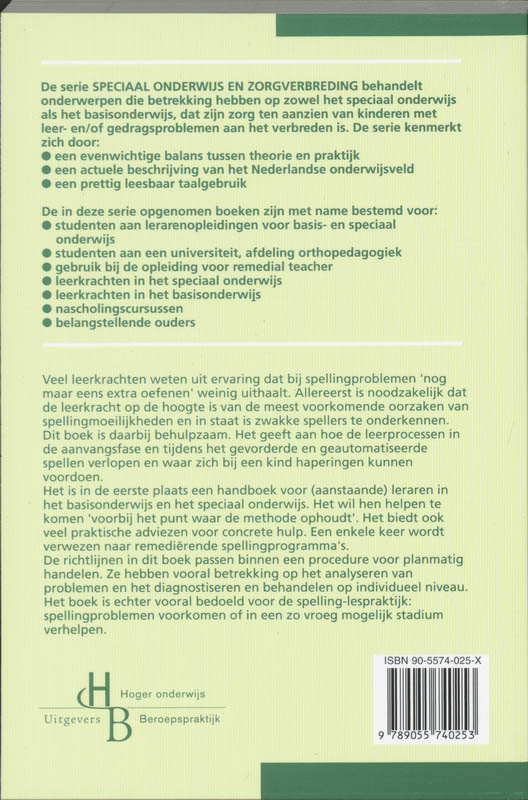 Achterkant van Diagnostiek en behandeling van spellingproblemen