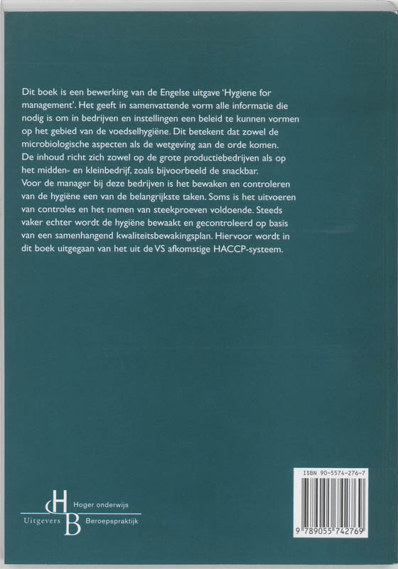 Achterkant van Hygiene voor management