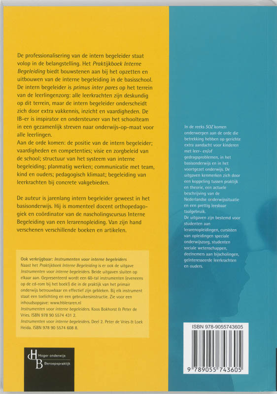Achterkant van Praktijkboek Interne Begeleiding
