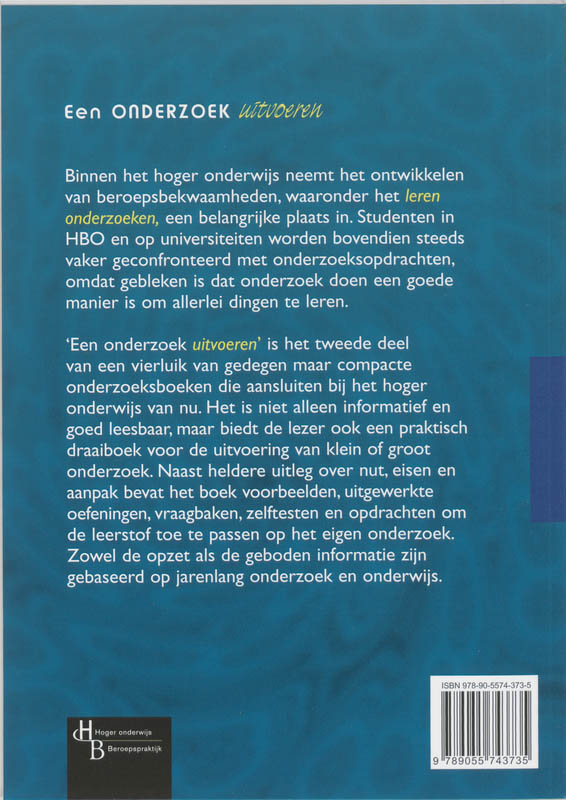 Achterkant van Een onderzoek uitvoeren