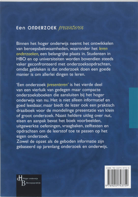 Achterkant van Onderzoek presenteren