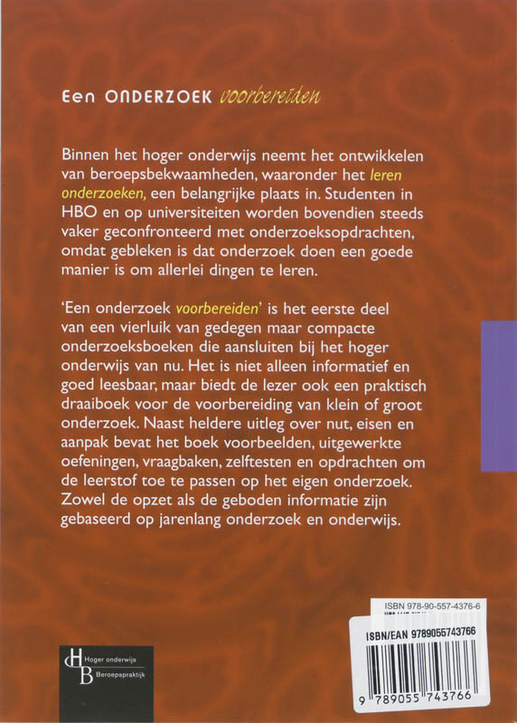 Achterkant van Een onderzoek voorbereiden