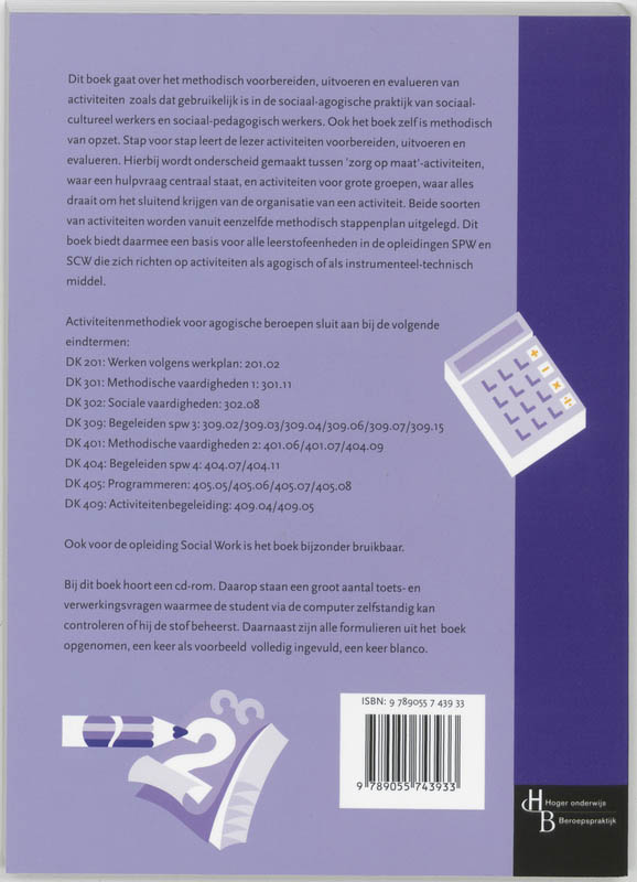 Achterkant van Activiteitenmethodiek voor agogische beroepen