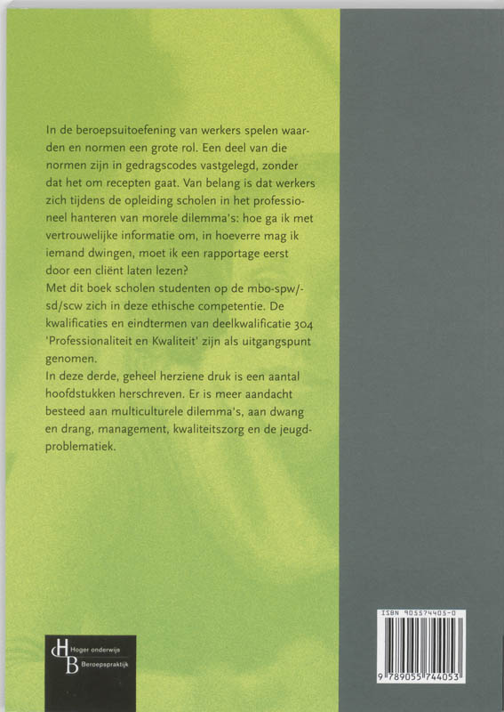 Achterkant van Ethisch leren denken