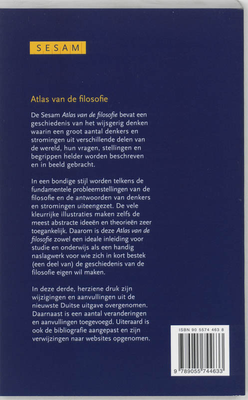 Achterkant van Sesam Atlas van de filosofie