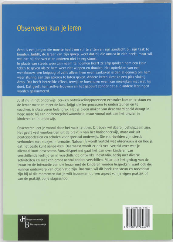 Achterkant van Observeren kun je leren