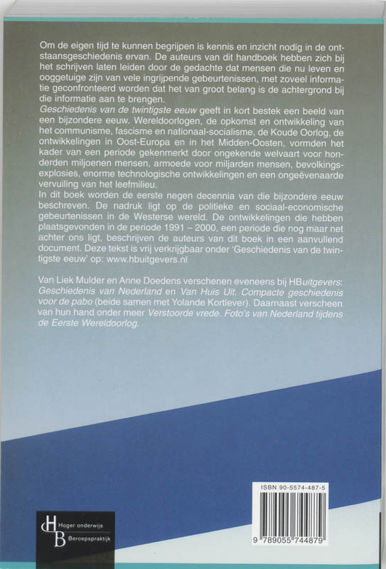 Achterkant van Geschiedenis van de twintigste eeuw