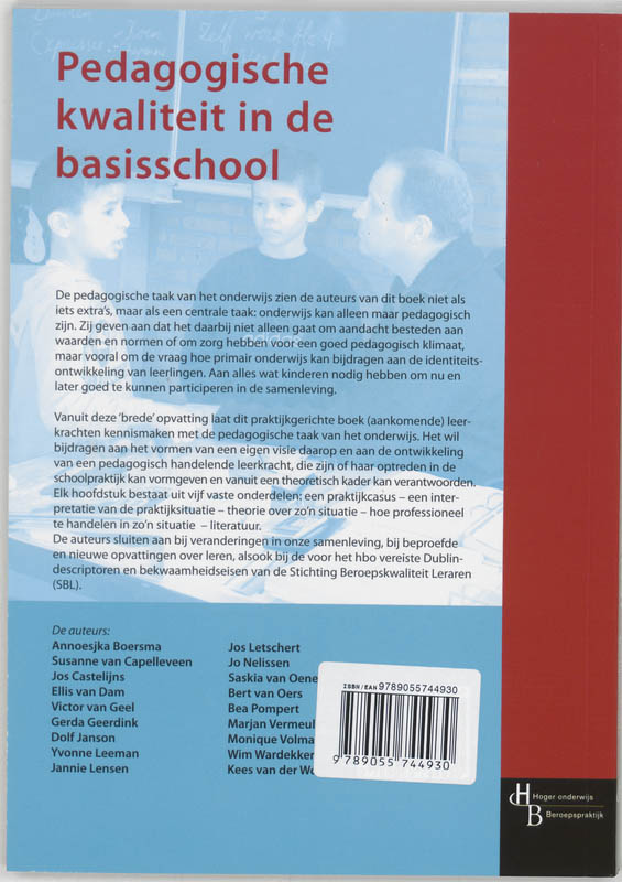 Achterkant van Pedagogische kwaliteit in de basisschool