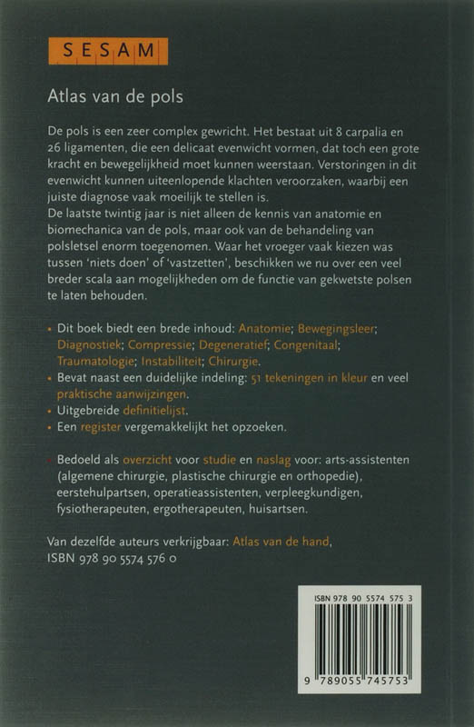 Achterkant van Sesam Atlas van de pols