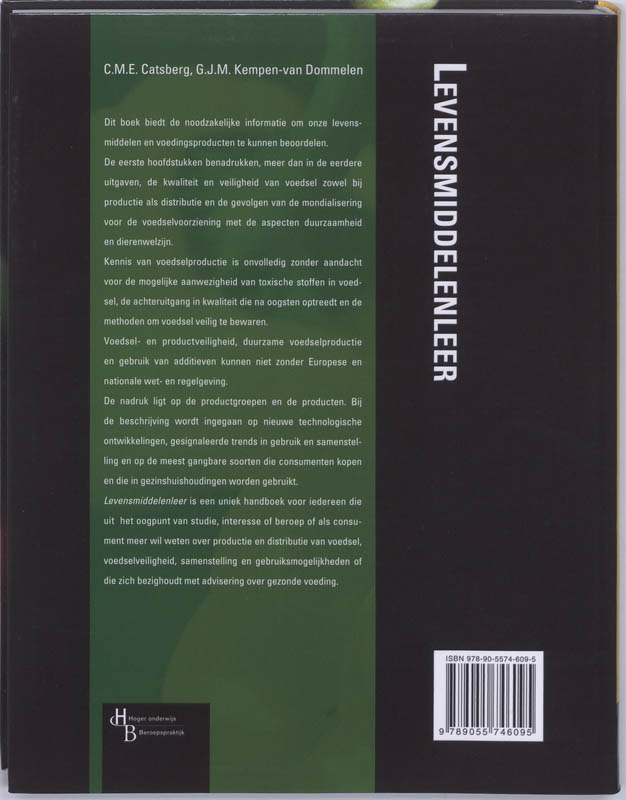Achterkant van Levensmiddelenleer
