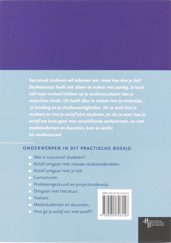 Achterkant van Studeer actief