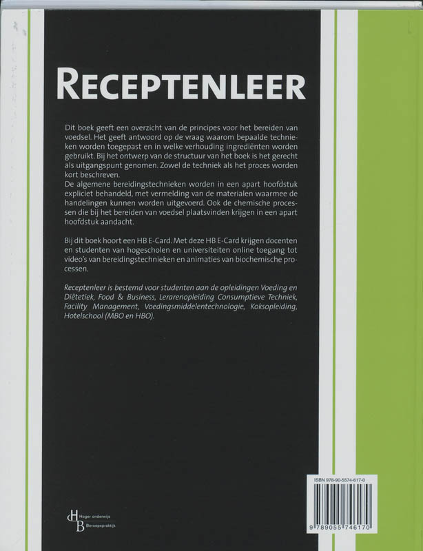 Achterkant van Receptenleer