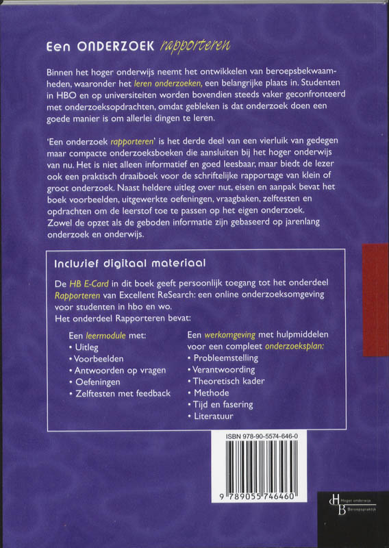 Achterkant van Een onderzoek rapporteren