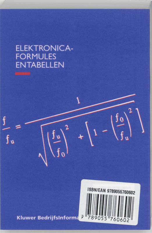 Achterkant van Zakboek elektronica-formules en tabellen