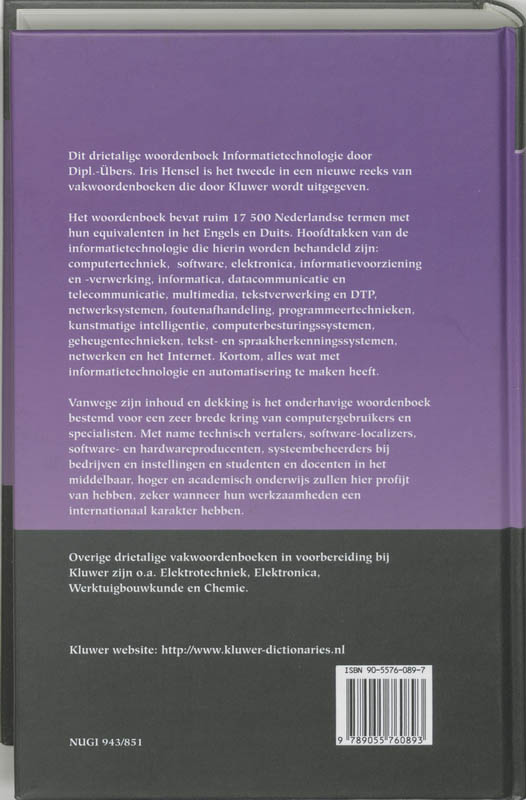Achterkant van Nederlands-Engels-Duits