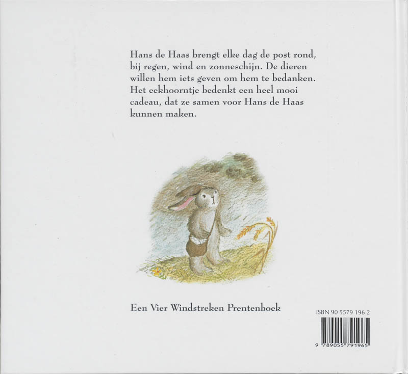 Achterkant van Postbode Hans de Haas