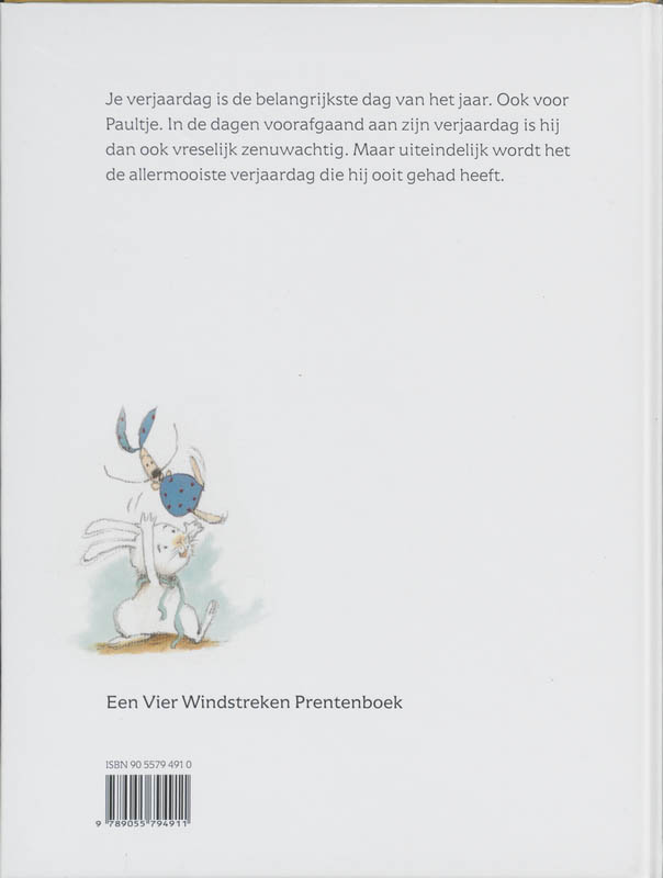 Achterkant van Gefeliciteerd, lieve Paultje