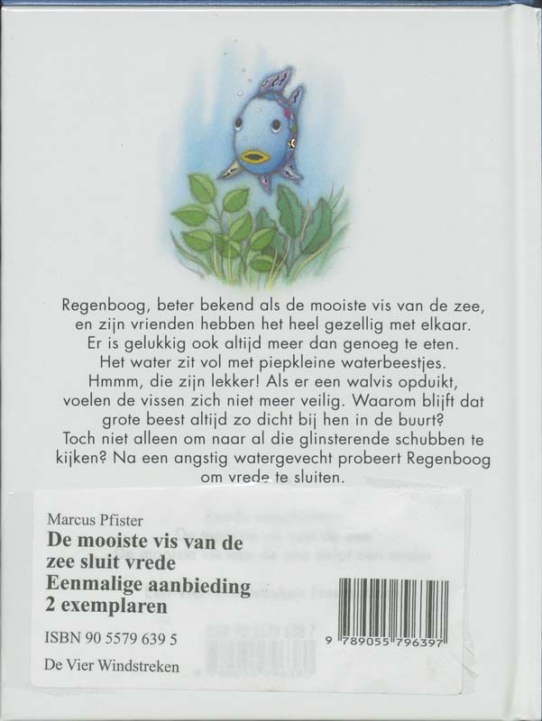 Achterkant van De mooiste vis van de zee sluit vrede