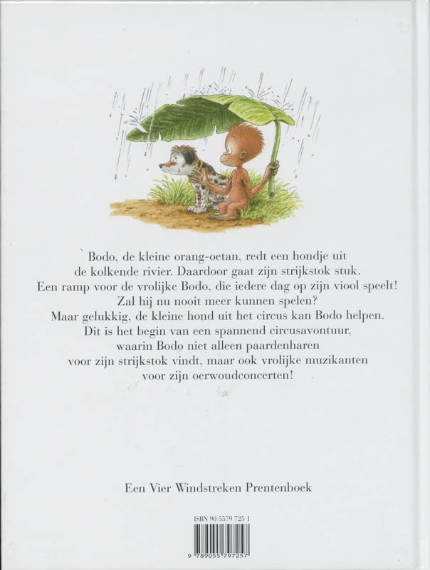 Achterkant van Bodo en de circusmuzikanten