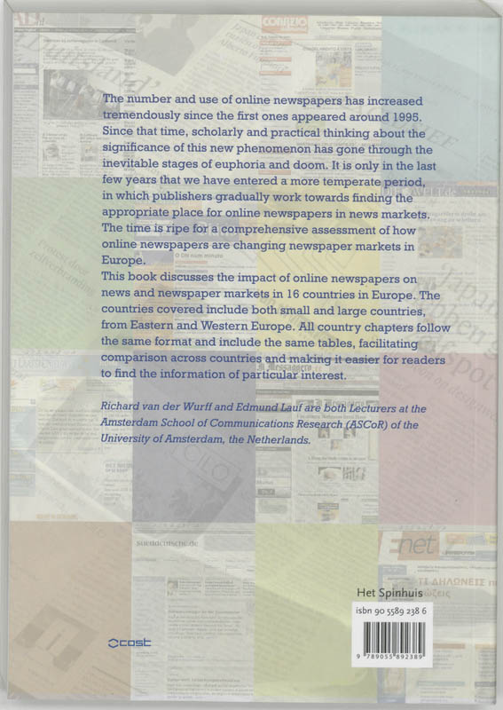 Achterkant van Print and online newspapers in Europe