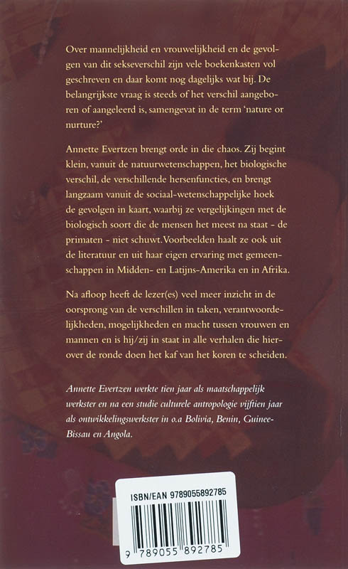 Achterkant van Vrouwelijkheid & Mannelijkheid