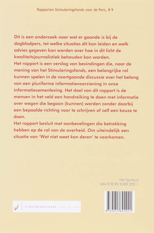 Achterkant van De krant doorgeklikt